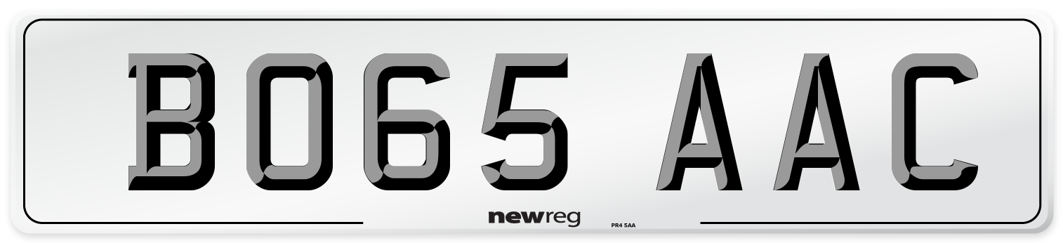 BO65 AAC Number Plate from New Reg